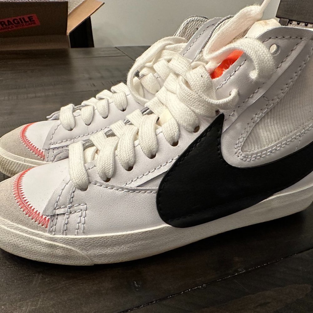 Nike Blazer Mid '77 Jumbo Shoes Mens Size 9 White Sail Black USED